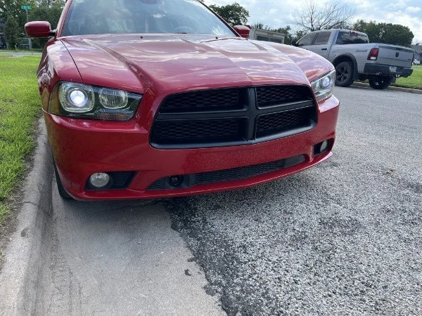 After: Red car